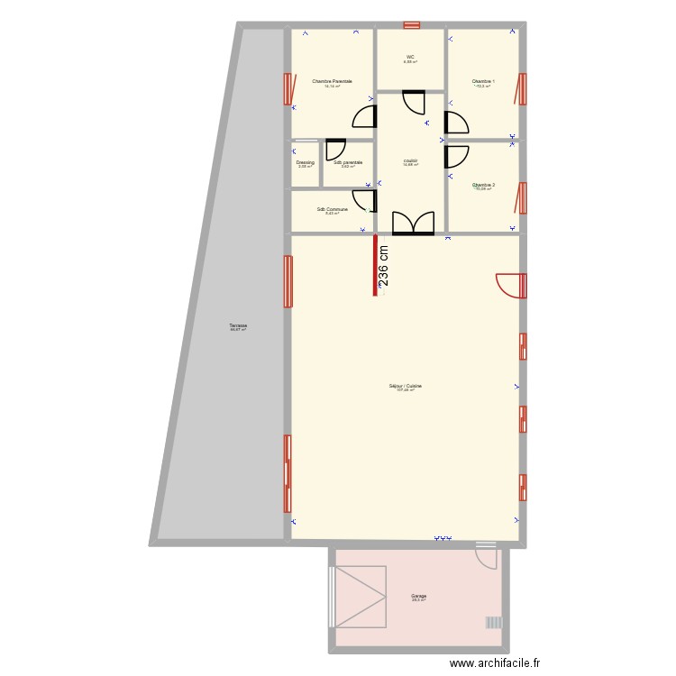 MAISON EDITH PIAF. Plan de 11 pièces et 268 m2