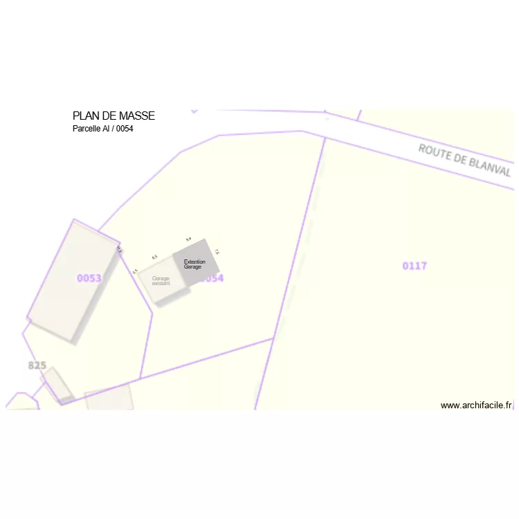Extention Garage Plan de Masse. Plan de Extention Garage Plan de Masse. Plan de