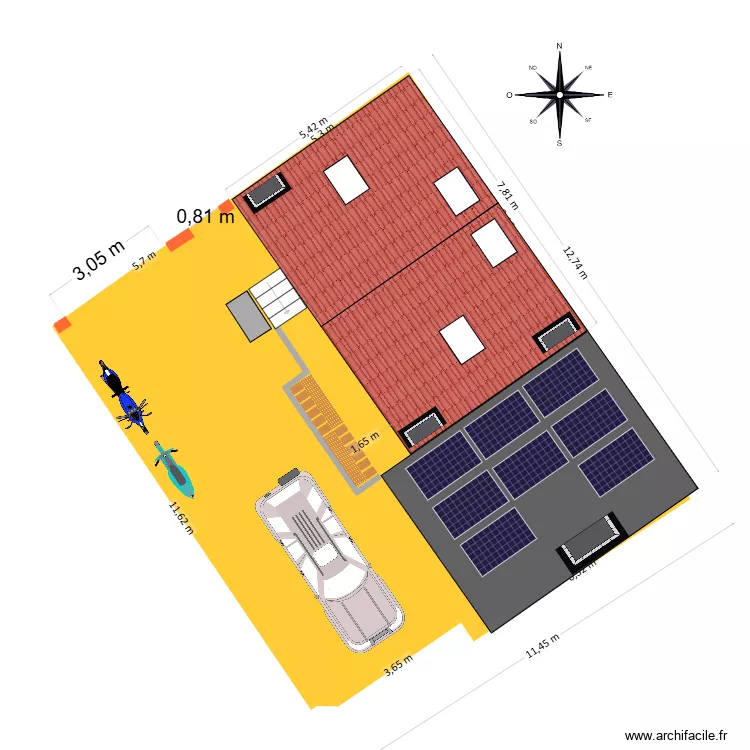 15 HA vue du dessus actuel. Plan de 