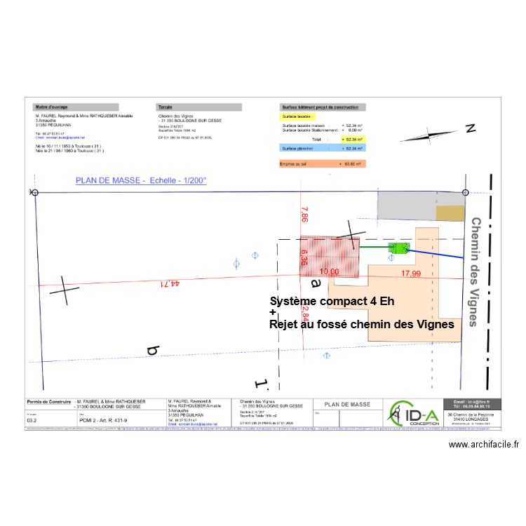 Faurel Rayhqueber fossé chemin des Vignes. Plan de 0 pièce et 0 m2
