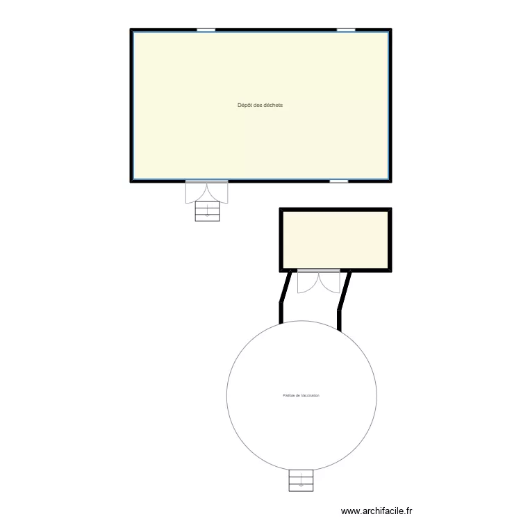 Vue en plan du d&eacute;p&ocirc;t de d&eacute;chets de CS POSSOTOME . Plan de 