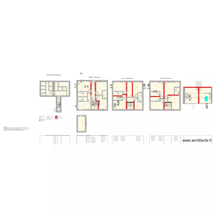 ELEC - A - Plan. Plan de 43  et 268 m²
