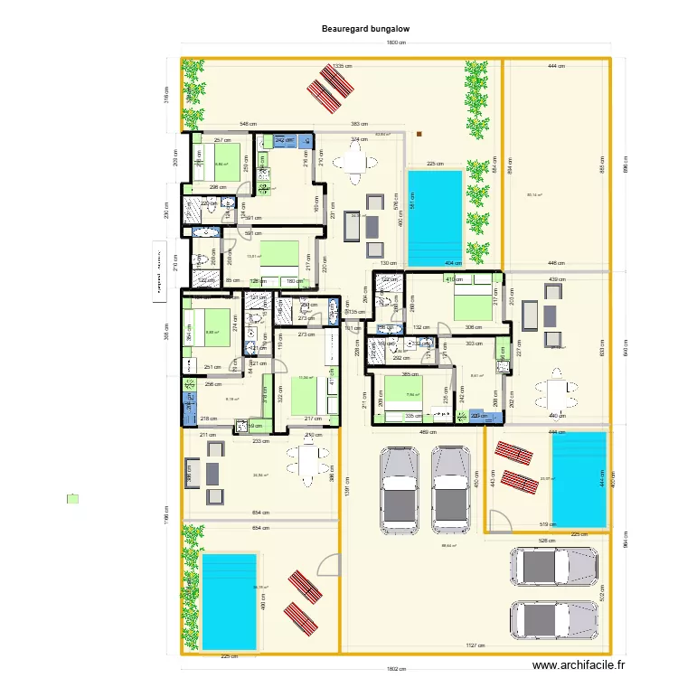 Beauregard bungalow marc pools 3 cont. Plan de 20  et 431 m²