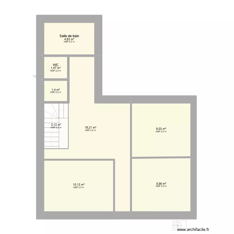 QUERON. Plan de 13  et 112 m²