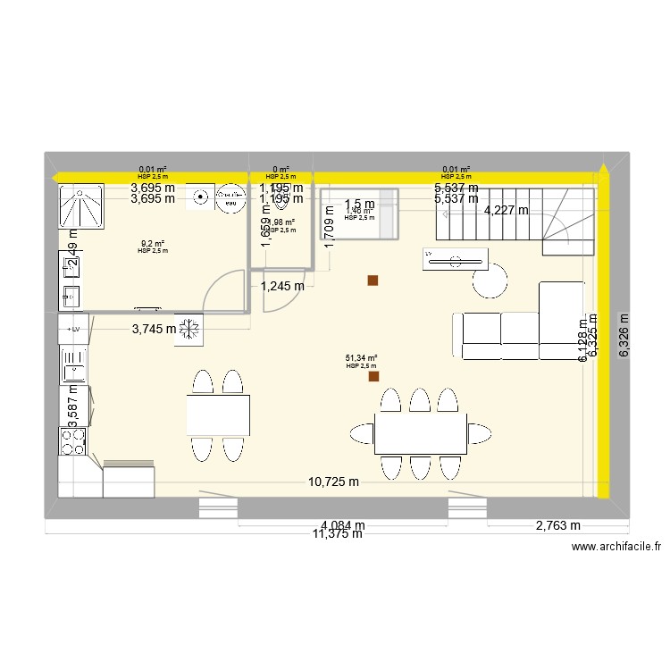 appartement 2. Plan de 13 pièces et 191 m2