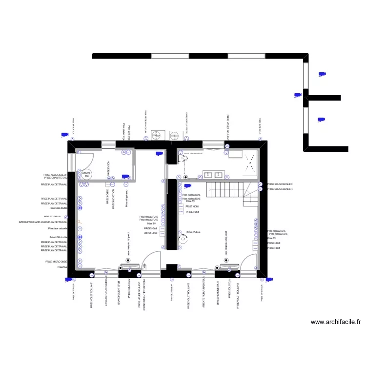 Implantation prises bas. Plan de Implantation prises bas. Plan de