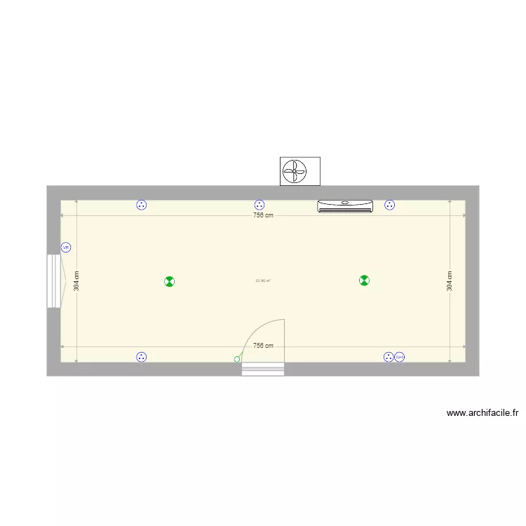 Plan exstention. Plan de 1  et 23 m²