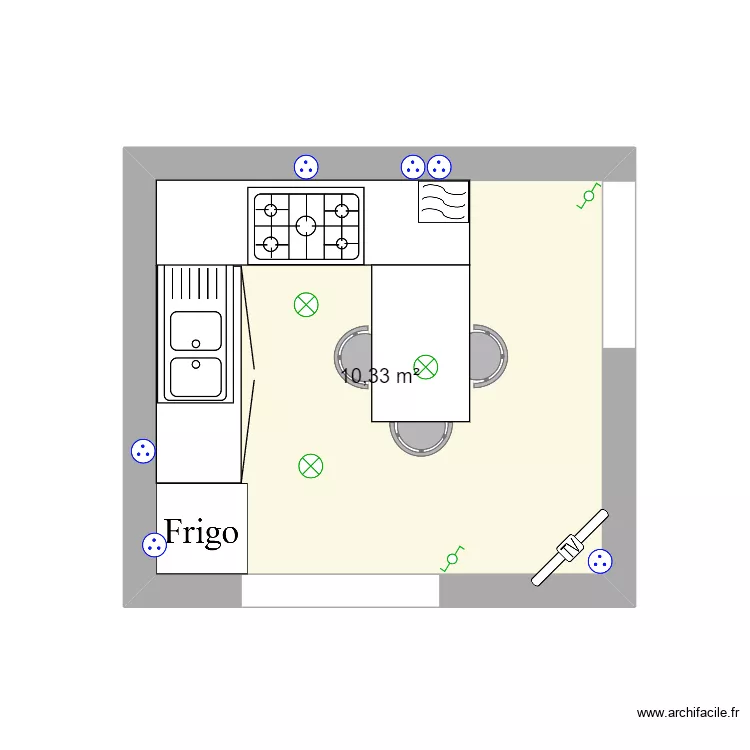 cuisine test. Plan de 
