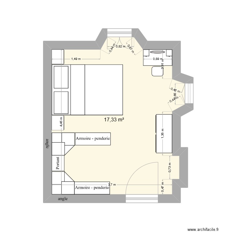 ch2. Plan de 1 pièce et 17 m2