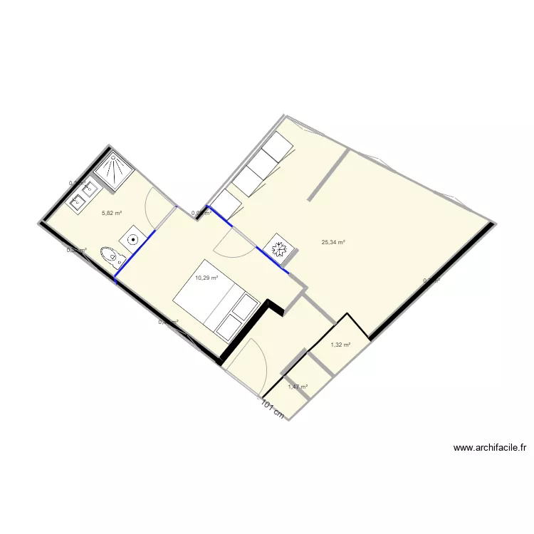 Appt 3 cote test amenag. Plan de Appt 3 cote test amenag. Plan de
