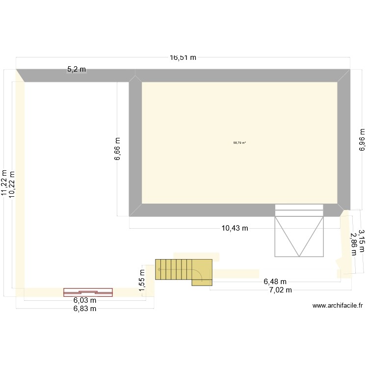 rdc maison vallon. Plan de 0 pièce et 0 m2