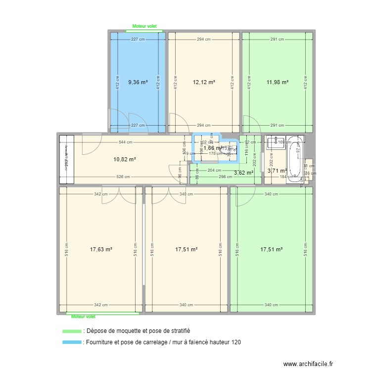 HUSELSEIN Appartement. Plan de 13 pièces et 106 m2