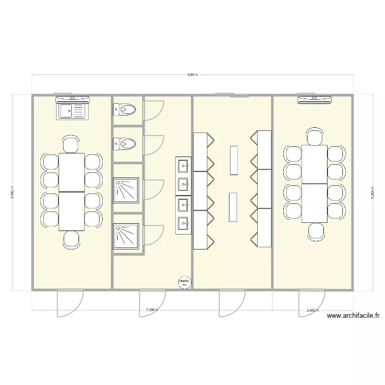 GUELPA CHANTIER MACON. Plan de 8  et 57 m²