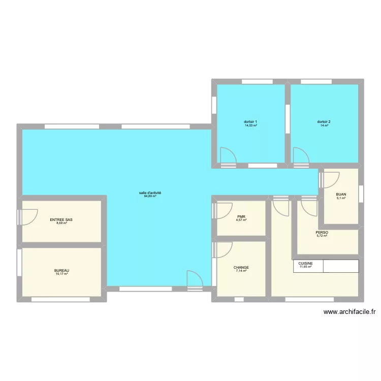 PLAN OLIVIA. Plan de 10  et 146 m²