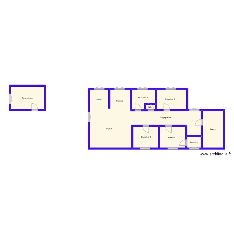 MAISON  2024. Plan de 8 pièces et 75 m2