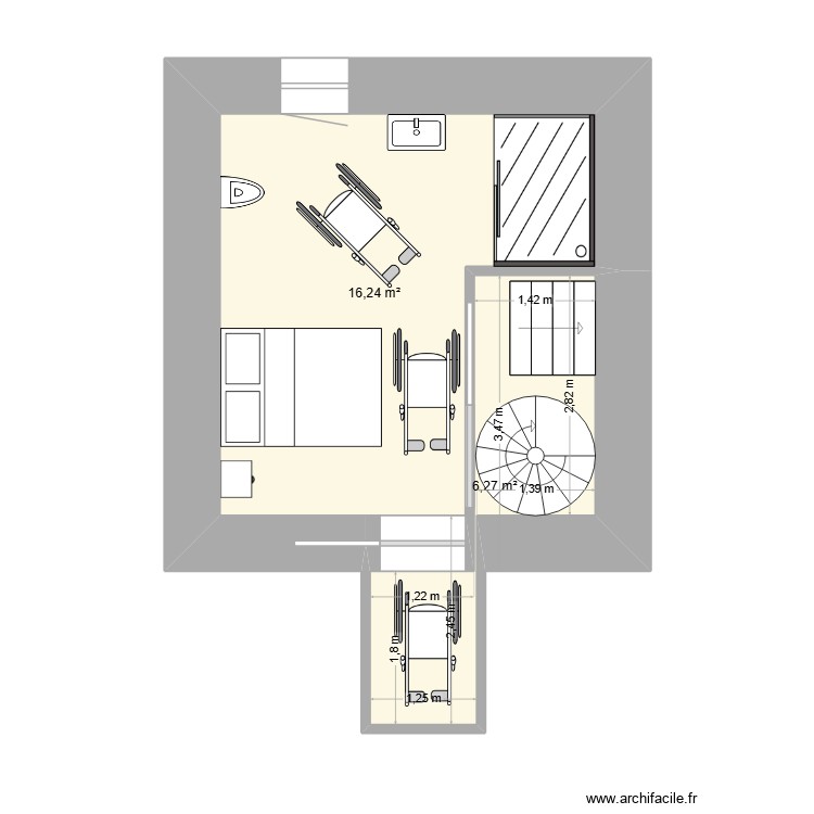 1er étage réaménagé. Plan de 0 pièce et 0 m2