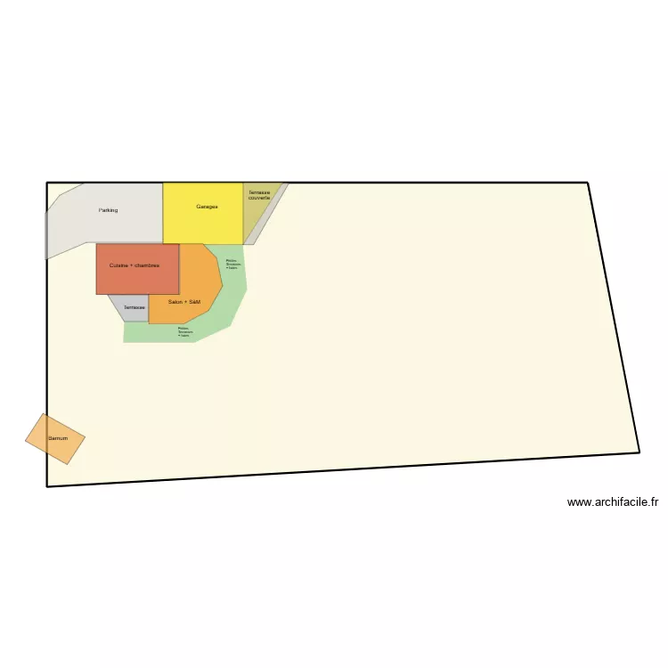 Maison Eliane Jardin 03. Plan de 1  et 206 m²