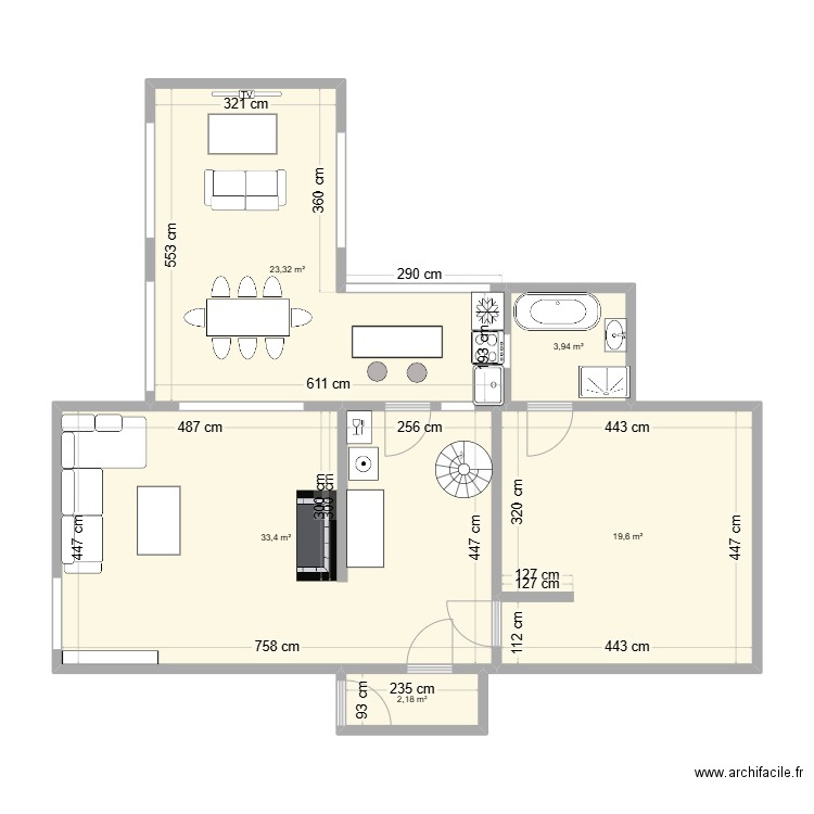 puy 1. Plan de 0 pièce et 0 m2