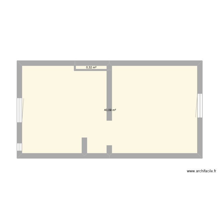 appartement grenoble. Plan de 2 pièces et 40 m2