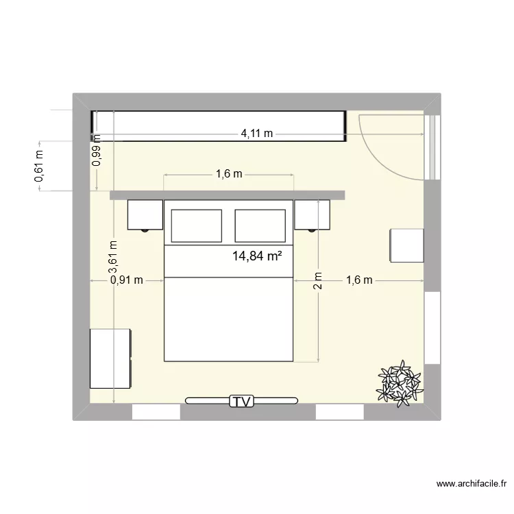 extension chambre. Plan de 