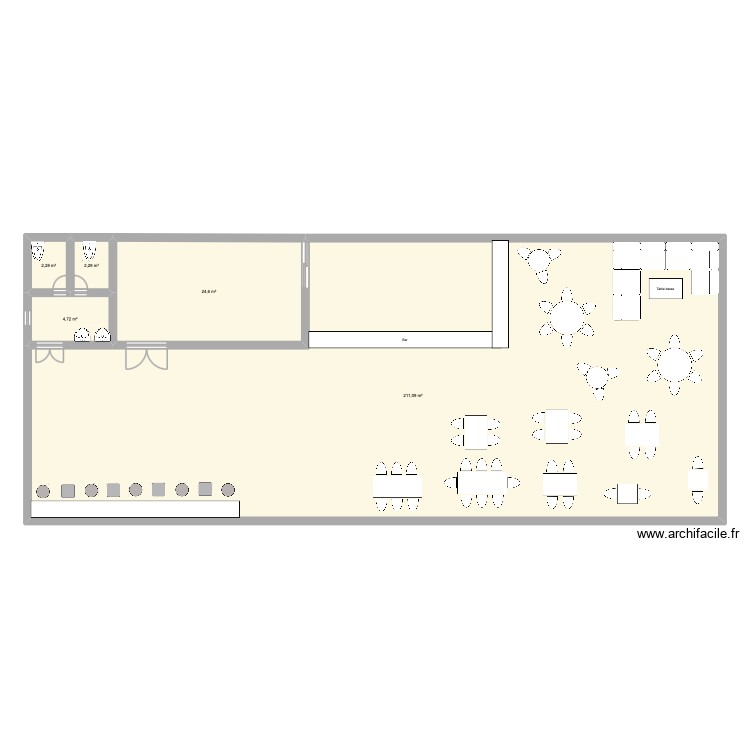 caf&eacute;. Plan de 0 pièce et 0 m2
