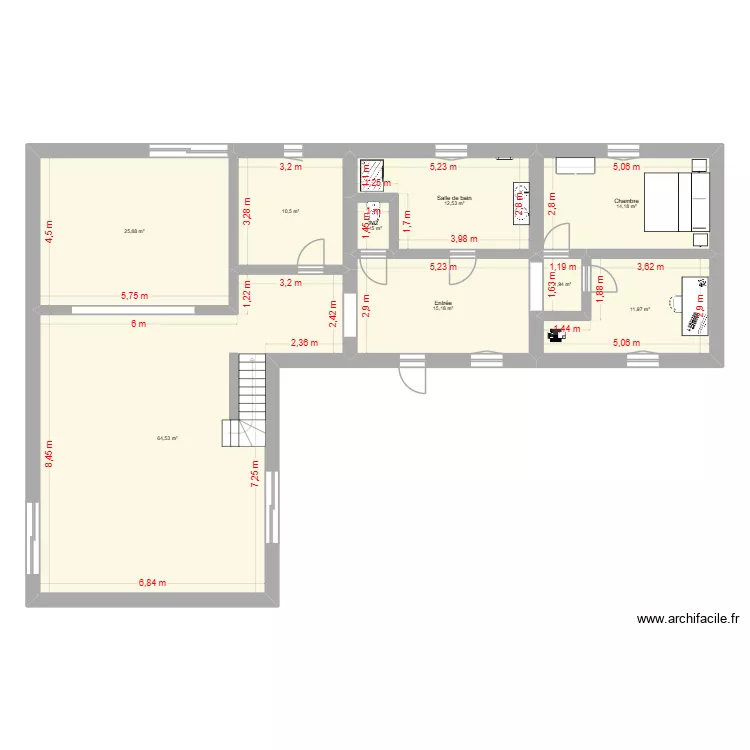 Maison futur. Plan de 9  et 158 m²