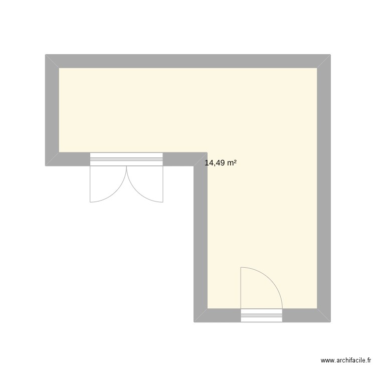 abri de jardin. Plan de 1 pièce et 14 m2