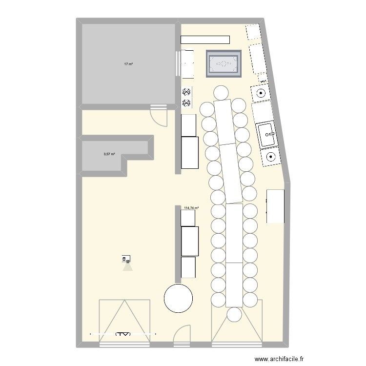 Anniversaire 20. Plan de 3 pièces et 135 m2