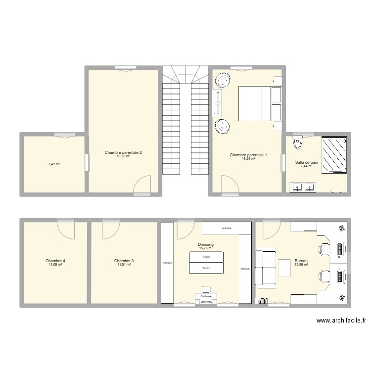 maison de rêve. Plan de 8 pièces et 106 m2