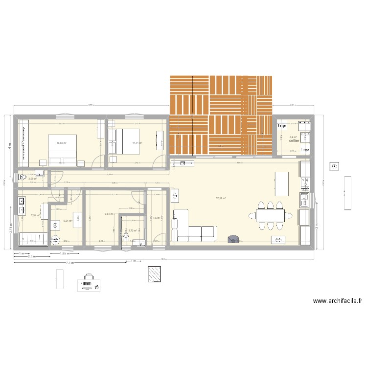 maison mai  2023 modif SDB. Plan de 10 pièces et 123 m2