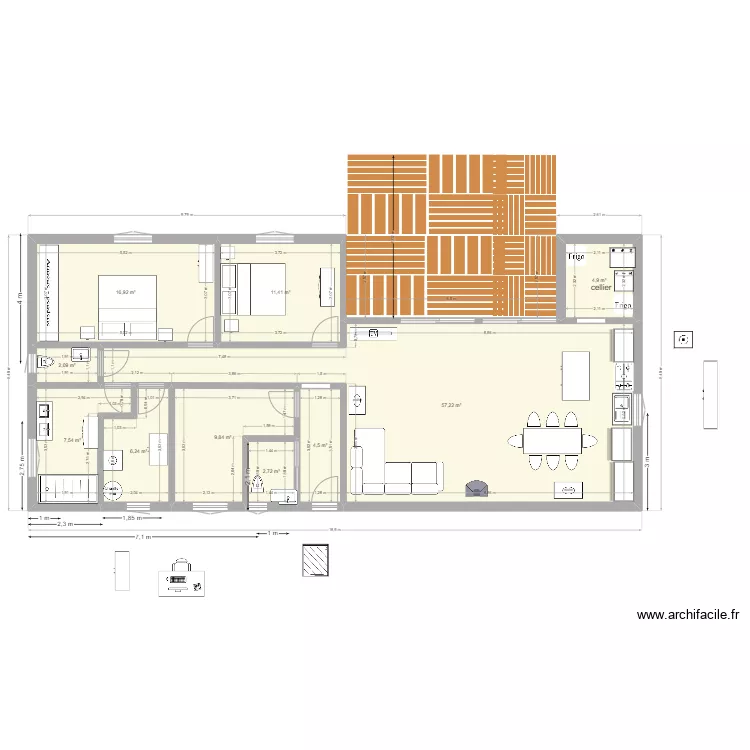 maison mai  2023 modif SDB. Plan de 