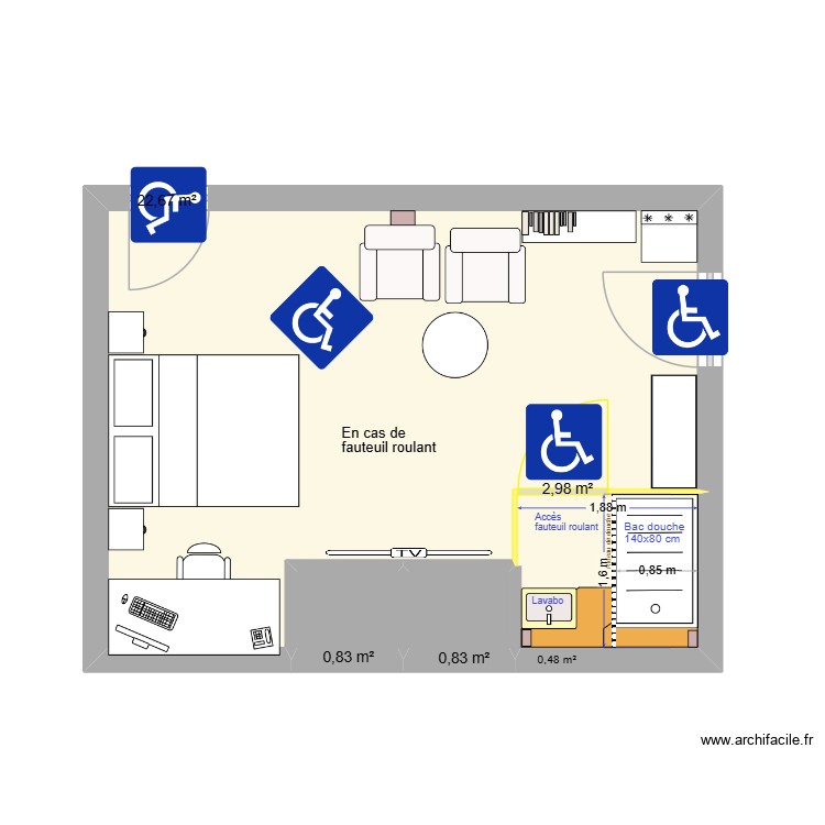 chambre Eliane 06. Plan de 0 pièce et 0 m2