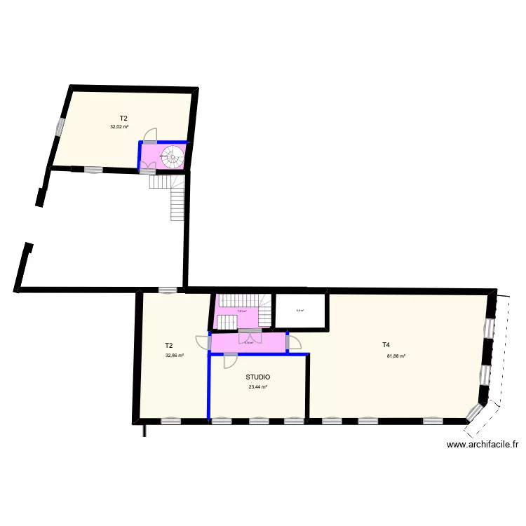 R+1 Jean baptiste perdrault. Plan de 8 pièces et 196 m²