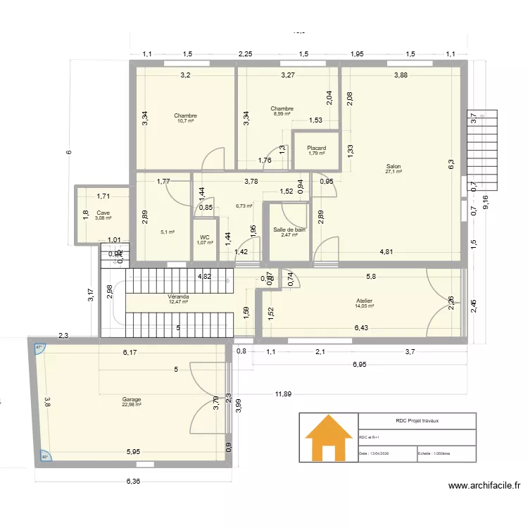 Ancien Drumettaz Clarafond. Plan de 22  et 226 m²