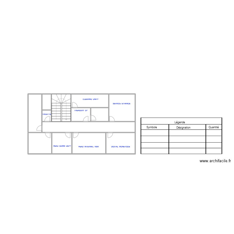  AKWA ETAGE1'. Plan de 13 pièces et 49 m2