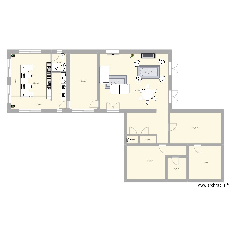 Marcy extension v3 bureau. Plan de 10 pièces et 173 m2