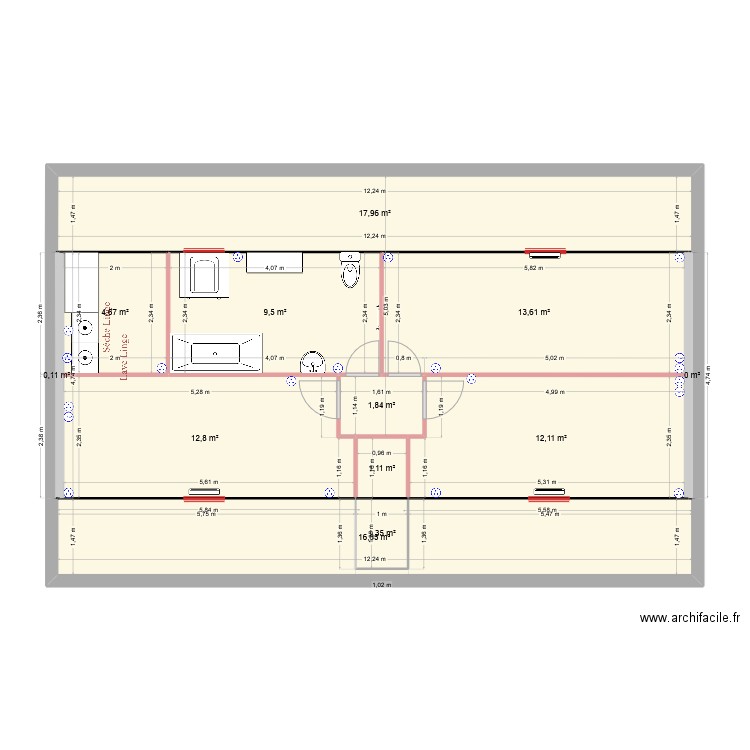 Maison V3. Plan de 19 pièces et 226 m2