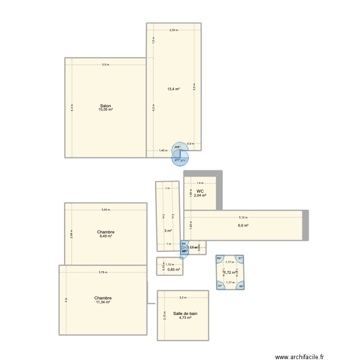 T3 ST JEAN 68m2. Plan de 11 pièces et 69 m2