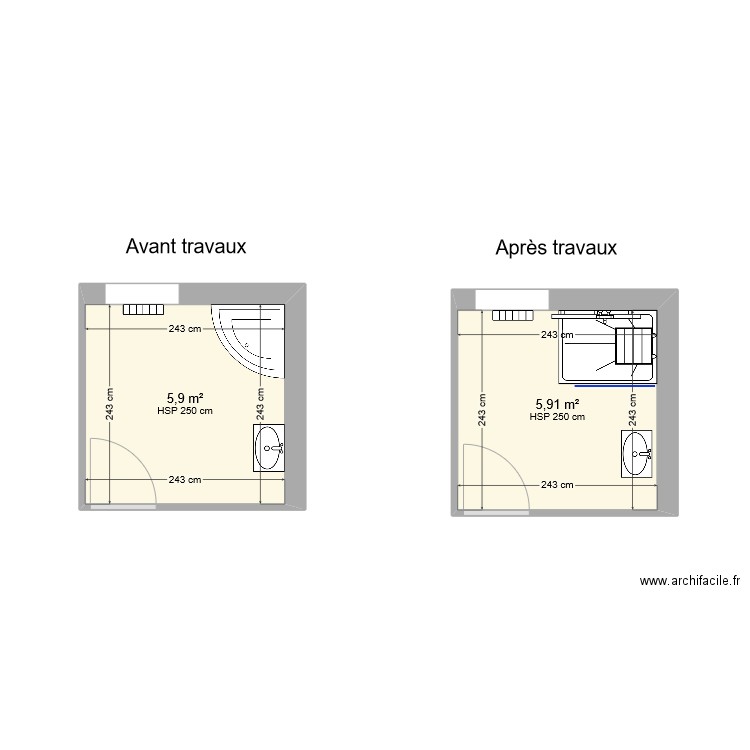 Sdb VINCENT. Plan de 0 pièce et 0 m2