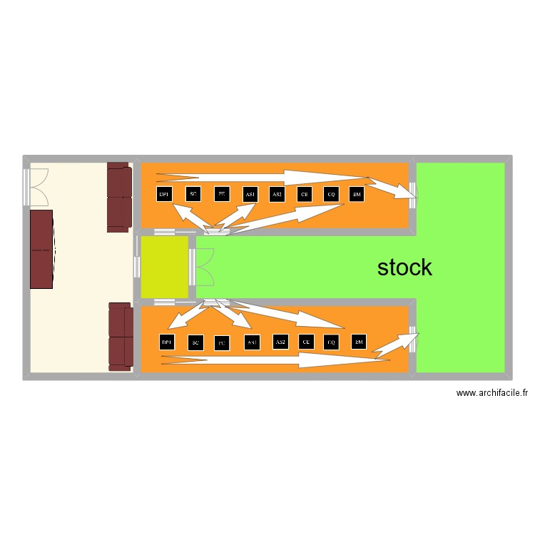 atelier 2. Plan de 5 pièces et 135 m2