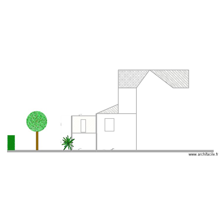 vue de face. Plan de 0 pièce et 0 m2