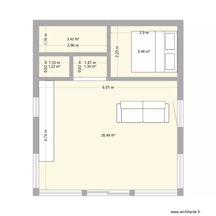 chalet. Plan de 5 pièces et 41 m² chalet. Plan de 5 pièces et 41 m²