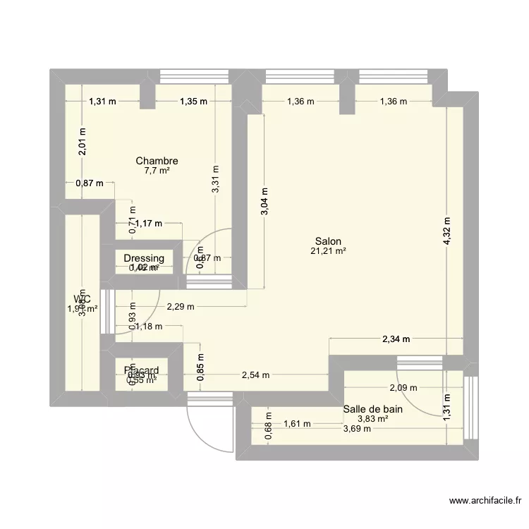 Appart Anzin. Plan de 6 et 36 m² Appart Anzin. Plan de 6 et 36 m²