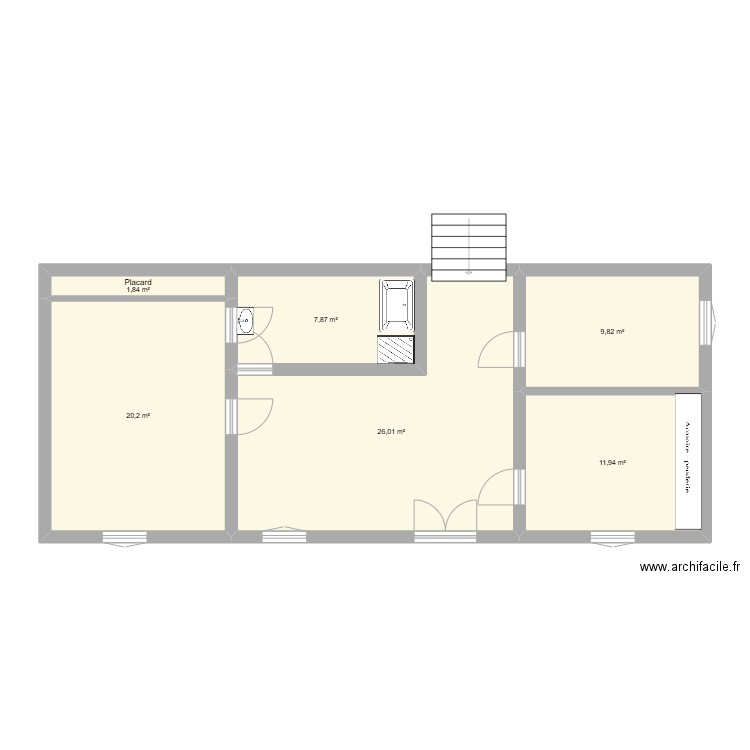haut. Plan de 6 pièces et 78 m2