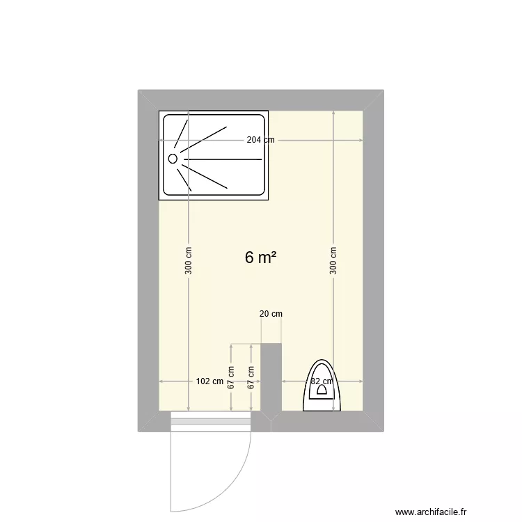 SDB haut. Plan de 