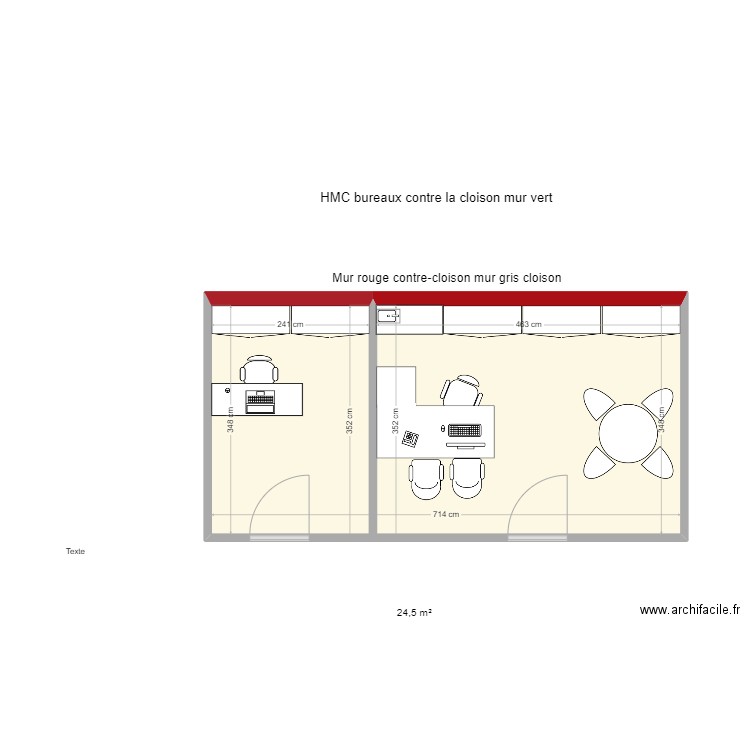 BUREAU 2 HMC. Plan de 1 pièce et 25 m2