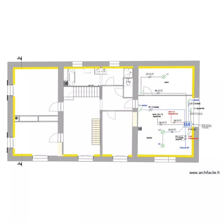 Etage_El&egrave;ctricit&eacute;_Atelier (E1 suite). Plan de 