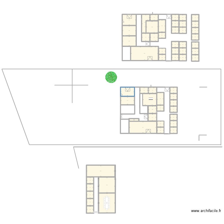 clinic 4. Plan de 64 pièces et 1240 m2