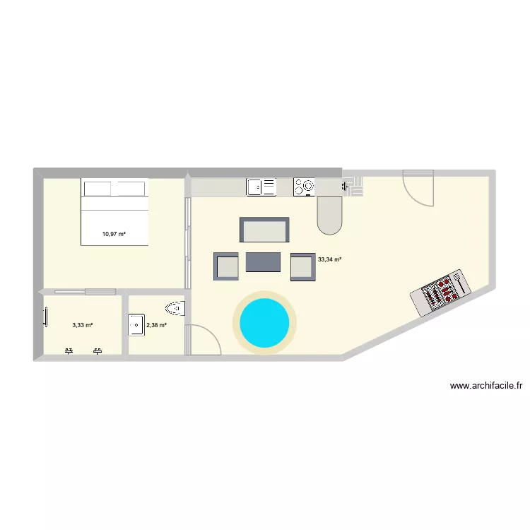 &eacute;chantillon du petit Gabrielle. Plan de 4  et 50 m²