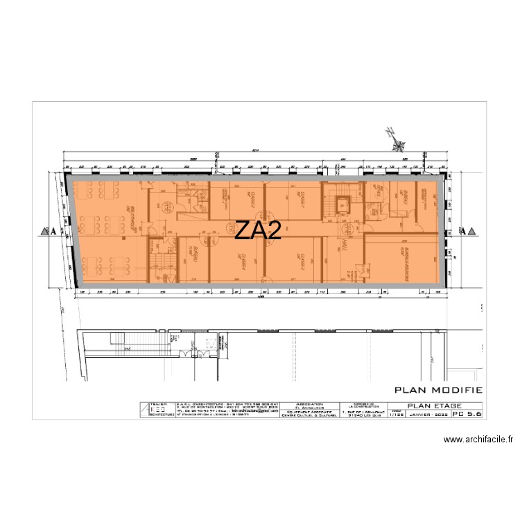 ZONE D'ALARME ZA2 CENTRE CULTUREL 1ER ETAGE. Plan de 1 pièce et 125 m2